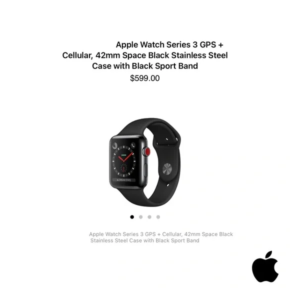 apple watch series 3 bundle gps & cellular 42mm icloud unlocked